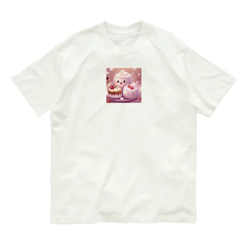 ふわふわマシュマロかわいいプリン オーガニックコットンTシャツ