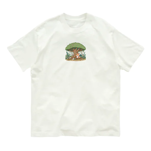 ガジュマルとキツネと森の仲間たち Organic Cotton T-Shirt