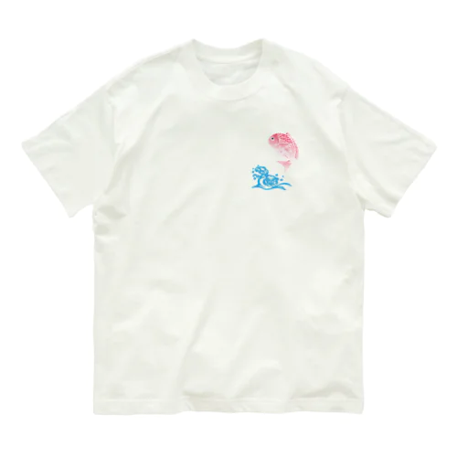 和柄　鯛　波　パステル Organic Cotton T-Shirt