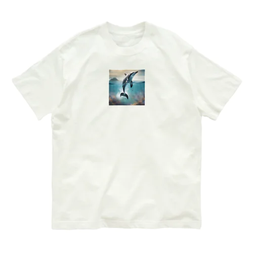 ジャンプするイルカ Organic Cotton T-Shirt