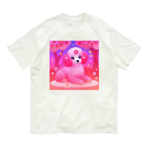 お花見犬 オーガニックコットンTシャツ