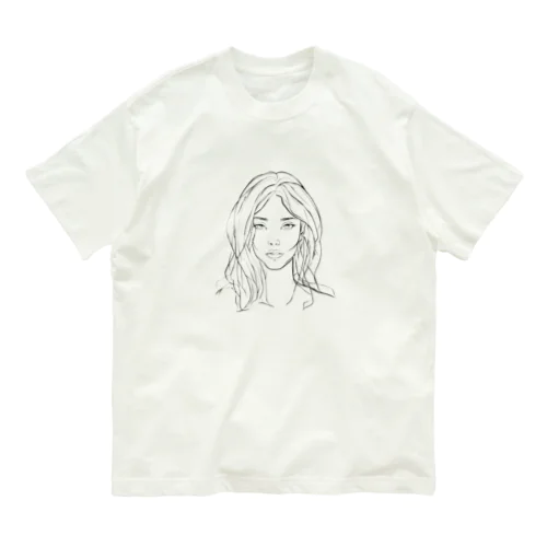 外国人女性 オーガニックコットンTシャツ