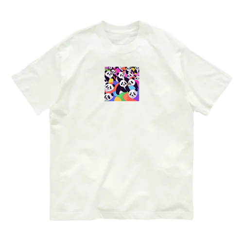 カラフルパンダ大集合！ Organic Cotton T-Shirt