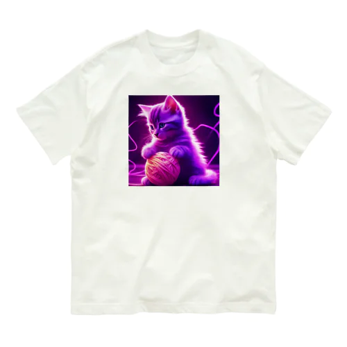 【Neon Animals】毛玉kitty🐈 Organic Cotton T-Shirt