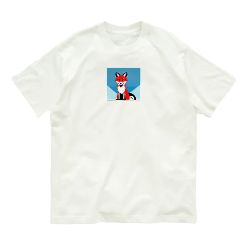 エサ待ちキタキツネ オーガニックコットンTシャツ