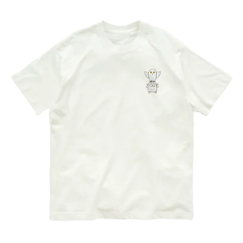 羊かまぼこマンとフクロウぬりぬり Organic Cotton T-Shirt