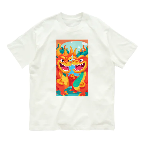 金運2倍✌️龍神くん オーガニックコットンTシャツ