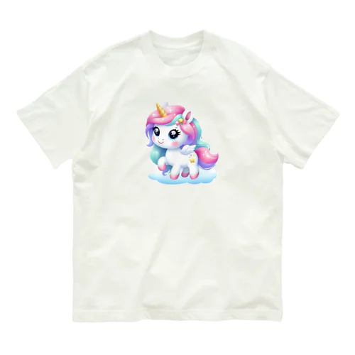 【#いろなの】ユニコーン オーガニックコットンTシャツ