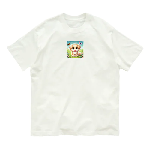 かわいい犬 オーガニックコットンTシャツ