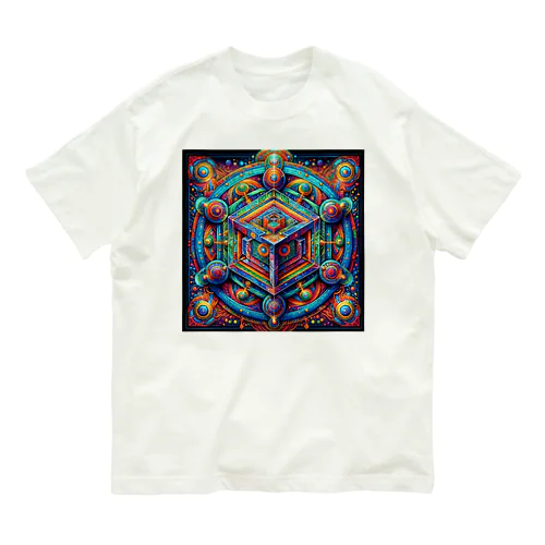 フラクタル超次元立方体〈神の家〉🏠サイケデリックタリスマン Organic Cotton T-Shirt