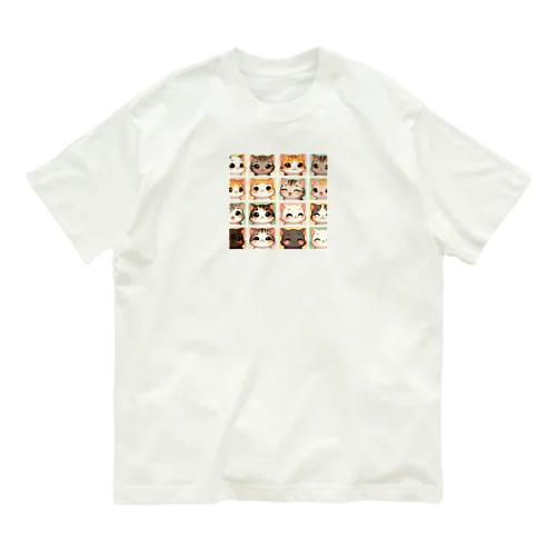 ニャン達のsmile オーガニックコットンTシャツ