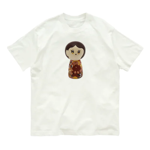 こけしガールズ　セピアちゃん オーガニックコットンTシャツ