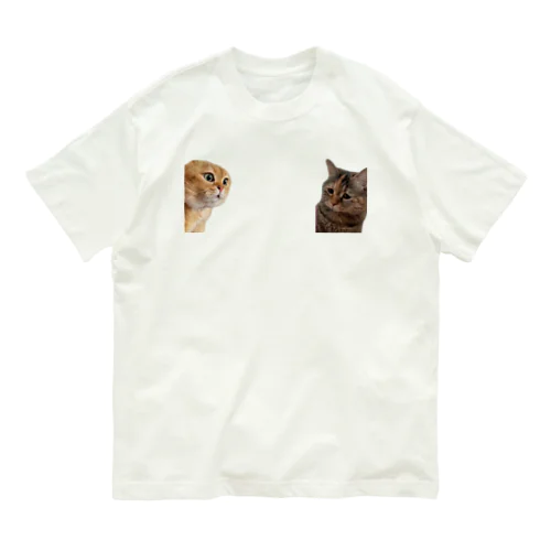 叱られる猫と叱る猫 オーガニックコットンTシャツ