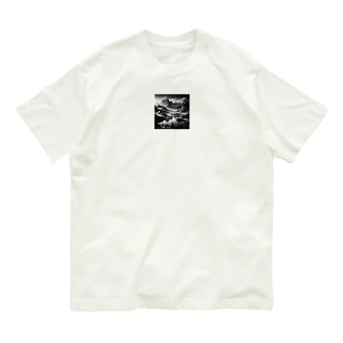 白黒風景 オーガニックコットンTシャツ