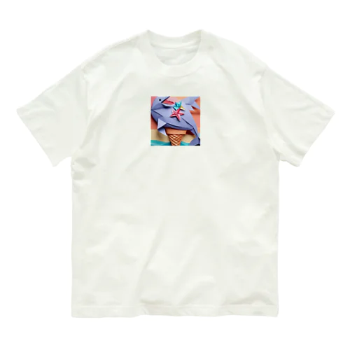 ice meets オリガミイルカ Organic Cotton T-Shirt