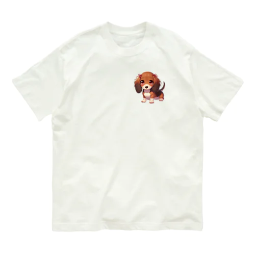 ミニチュアダックス　女の子　アイテム オーガニックコットンTシャツ