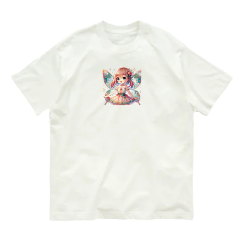 光輝く翼：夢見る精霊 オーガニックコットンTシャツ