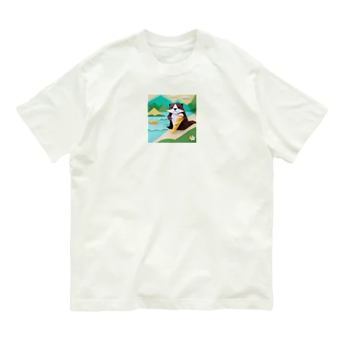 ice meets オリガミカワウソ オーガニックコットンTシャツ