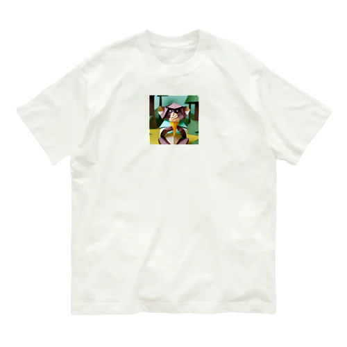 ice meets オリガミマーモセット オーガニックコットンTシャツ