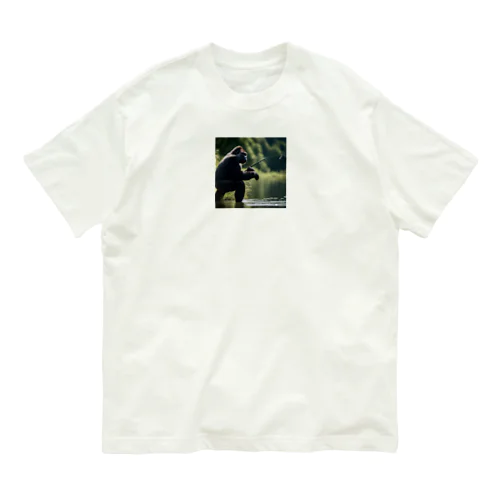 釣りをするゴリラ Organic Cotton T-Shirt