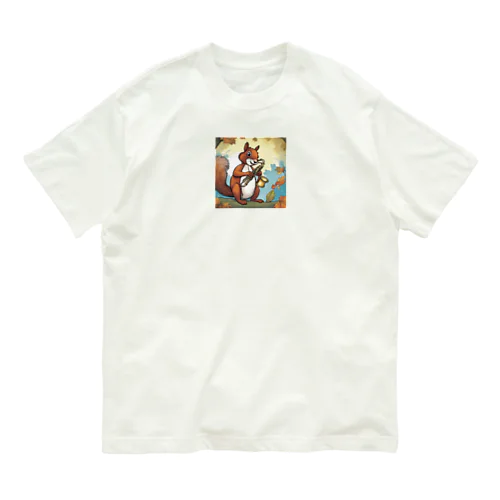 リスがサックスを Organic Cotton T-Shirt