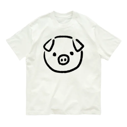 手書きの豚さん Organic Cotton T-Shirt