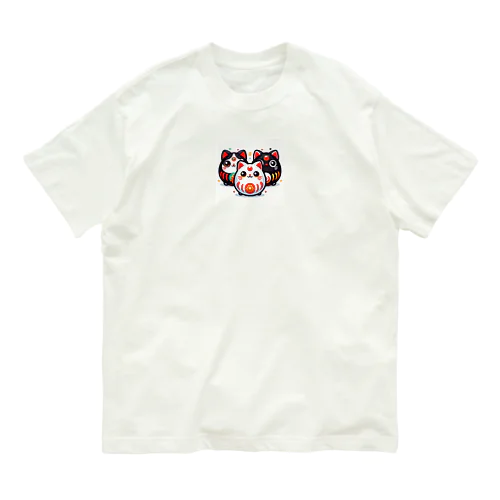 3匹のダルマ オーガニックコットンTシャツ