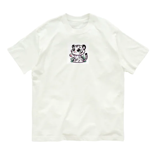 ほわいとたいがー Organic Cotton T-Shirt