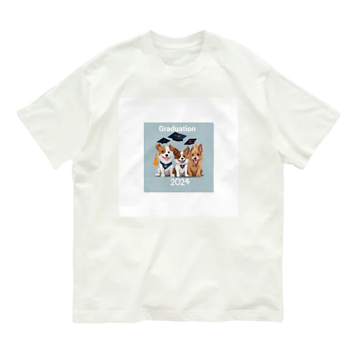 2024卒業アイテム　犬 オーガニックコットンTシャツ