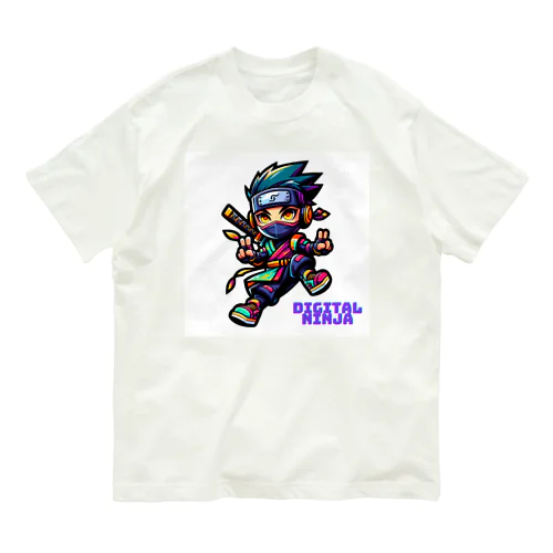“Digital Ninja” ロゴ付き オーガニックコットンTシャツ