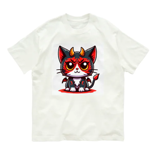 ！結構強い悪魔にゃんこ！ オーガニックコットンTシャツ