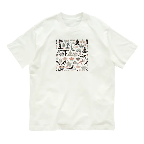 ヨガポーズデザイン オーガニックコットンTシャツ