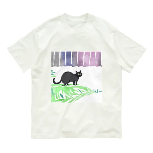 なんか抜けてる黒猫 オーガニックコットンTシャツ