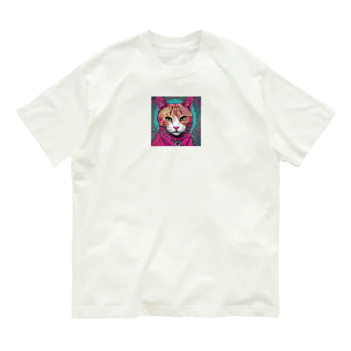 猫008 オーガニックコットンTシャツ