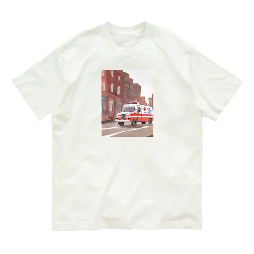 ニューヨークを走る救急車 オーガニックコットンTシャツ
