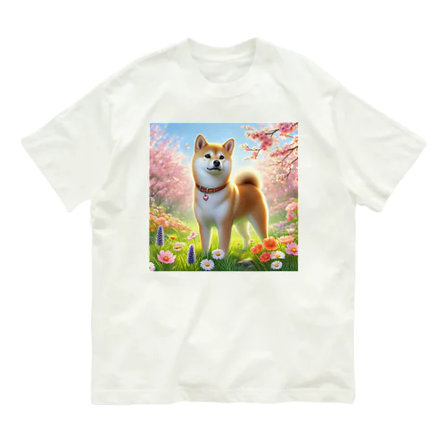 春の柴犬の冒険 Organic Cotton T-Shirt