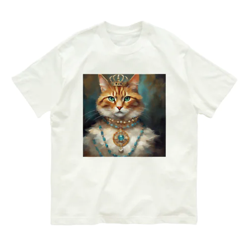 パライバトルマリンの瞳の猫 オーガニックコットンTシャツ