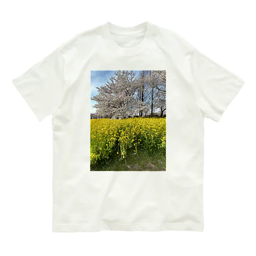 菜の花と桜のKISS オーガニックコットンTシャツ