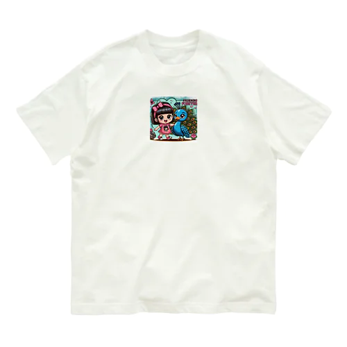 アニメ風に描かれたこのイラスト オーガニックコットンTシャツ