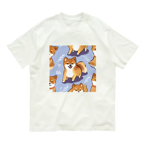 かわいい柴犬グッズ オーガニックコットンTシャツ