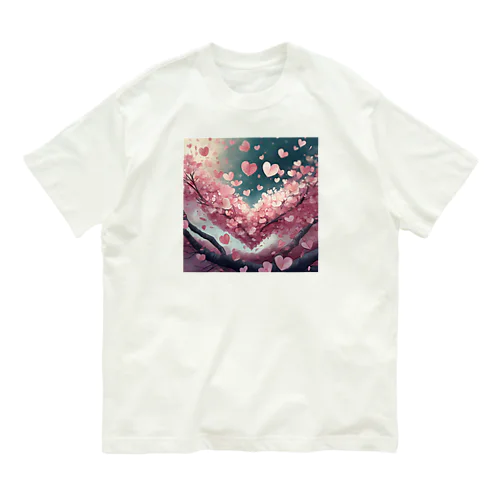 ハートさくら Organic Cotton T-Shirt