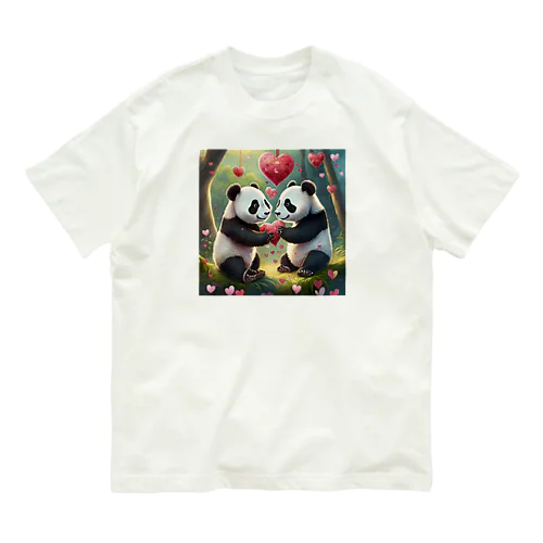 パンダハート Organic Cotton T-Shirt