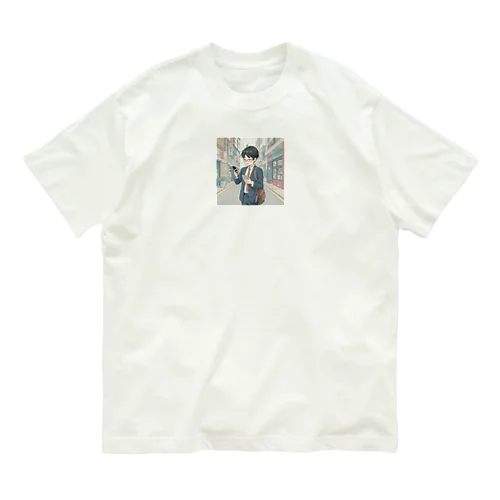 ダブルスマホ＠サラリーマン Organic Cotton T-Shirt