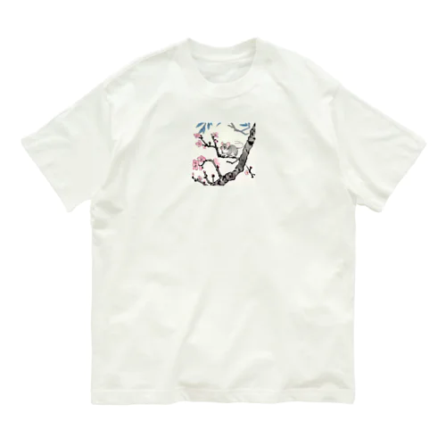 鼠と桜　パート5 オーガニックコットンTシャツ