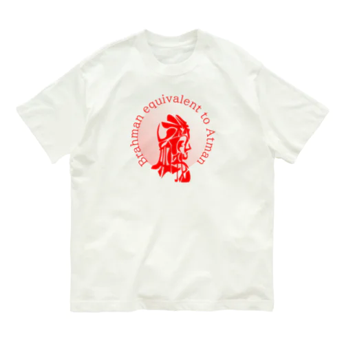  梵我一如h.t.(red) オーガニックコットンTシャツ