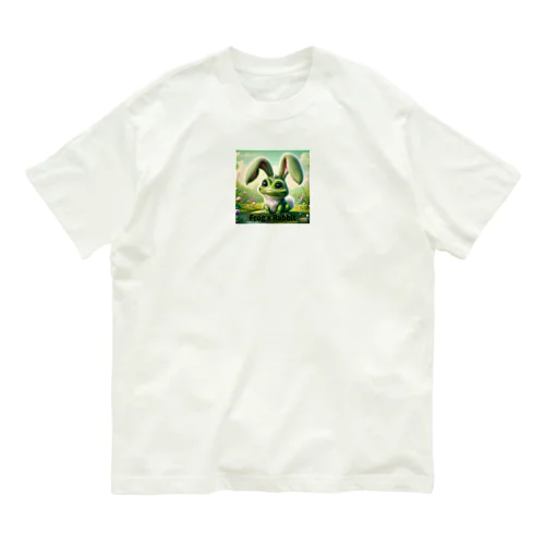 カエルｘウサギ オーガニックコットンTシャツ