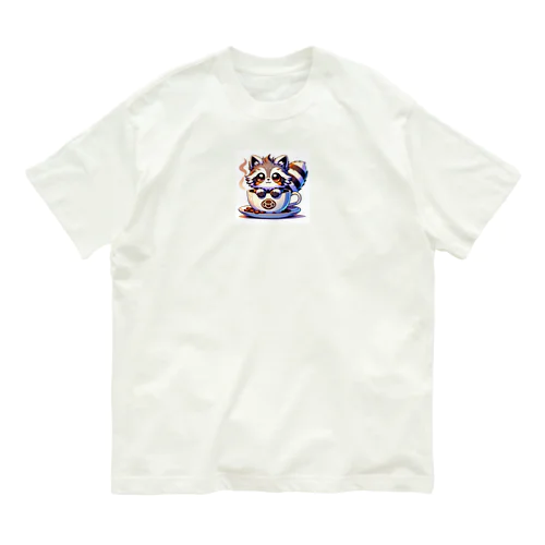 にゃんコーヒー タヌキ猫 Organic Cotton T-Shirt