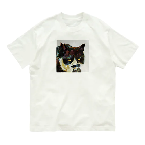 渋い猫 オーガニックコットンTシャツ