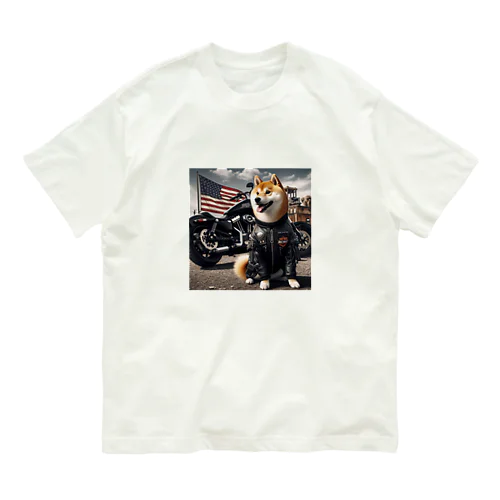 アメリカンライダー柴犬 Organic Cotton T-Shirt