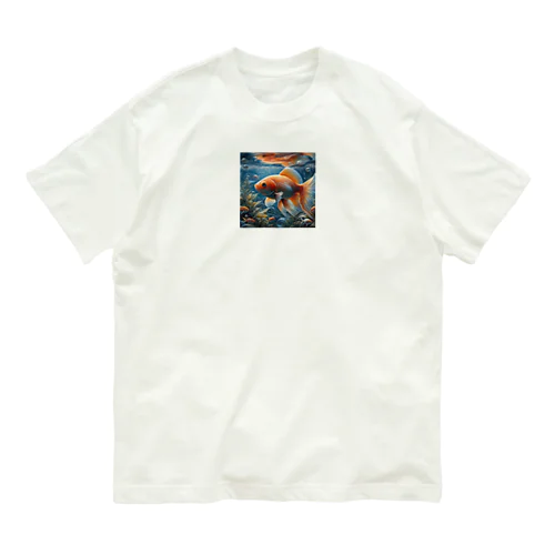 金運招福金魚様 Organic Cotton T-Shirt
